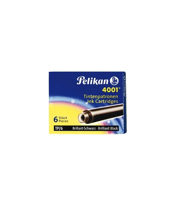 Caixa c/6 Cartuchos Pequenos Tinta Pelikan 4001 Preto