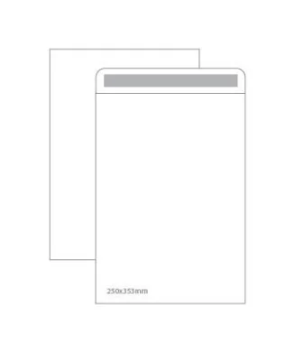 Caixa com 250 Sacos Envelope B4 250x353 Silicone Branco