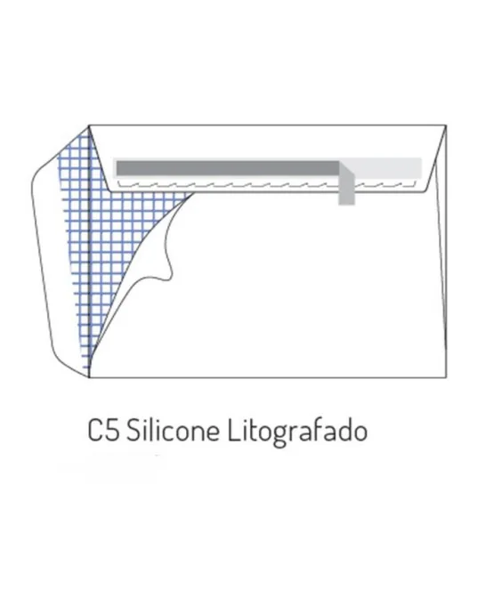 Caixa com 500 Envelopes C5 162x229 Silicone Branco