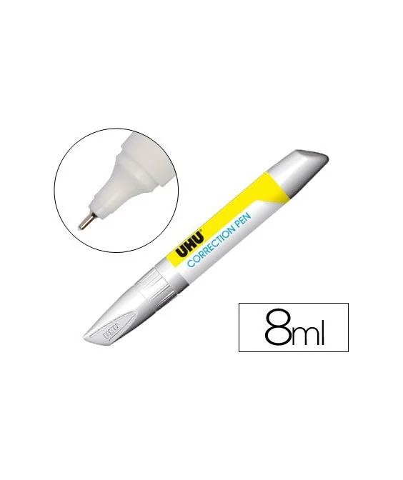 Caneta Corrector Tinta Branca Ponta Metálica UHU 8mls 50596